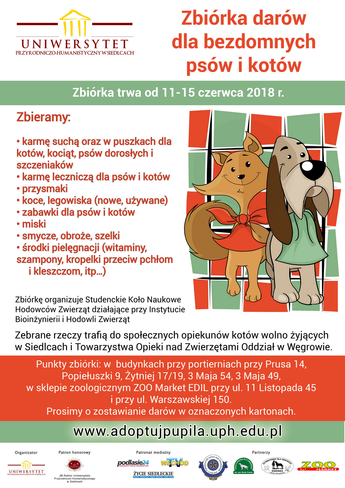 plakat zbiorka dla zwierzat