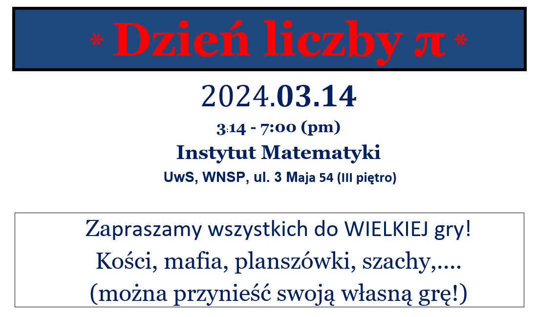 zaproszenie dzien pi wszystkich pozostałych - plakat