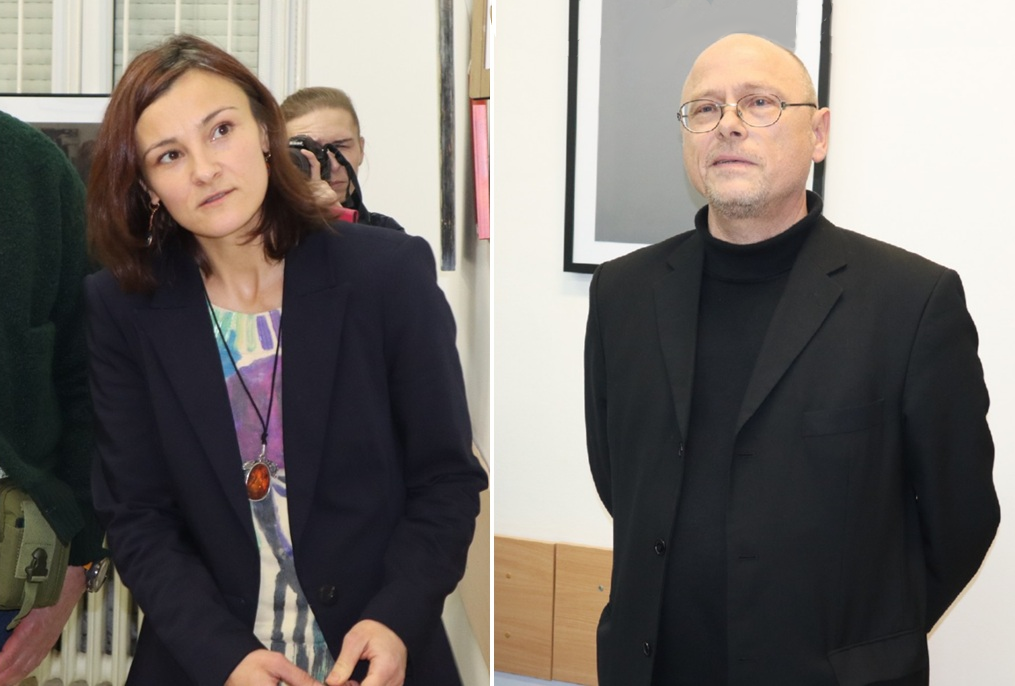 Karolina Ingut i Cezary Michoński podczas ich wernisażu w AGF